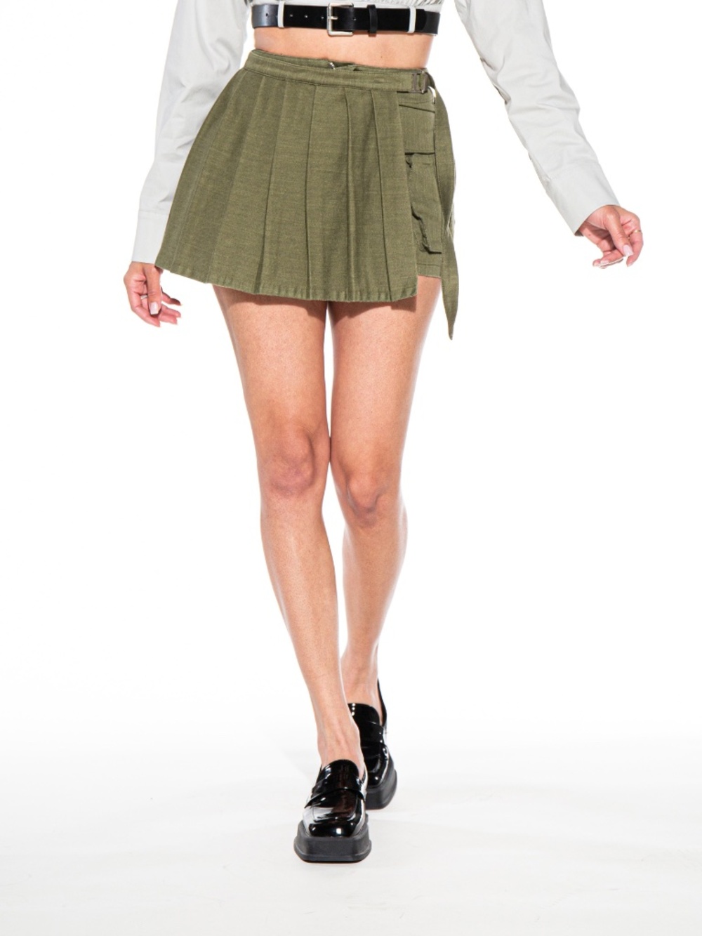 TWO PIECE HIGH RISE SHORTS AND WRAP SKIRT SET